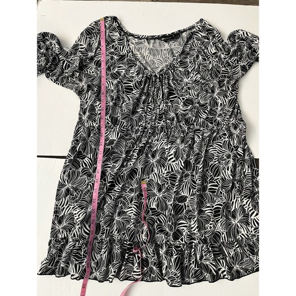 Avenue Women’s Top Blouse Plus Size 18/20  Geometric Scoop Neck Elastic Waist - Picture 3 of 15